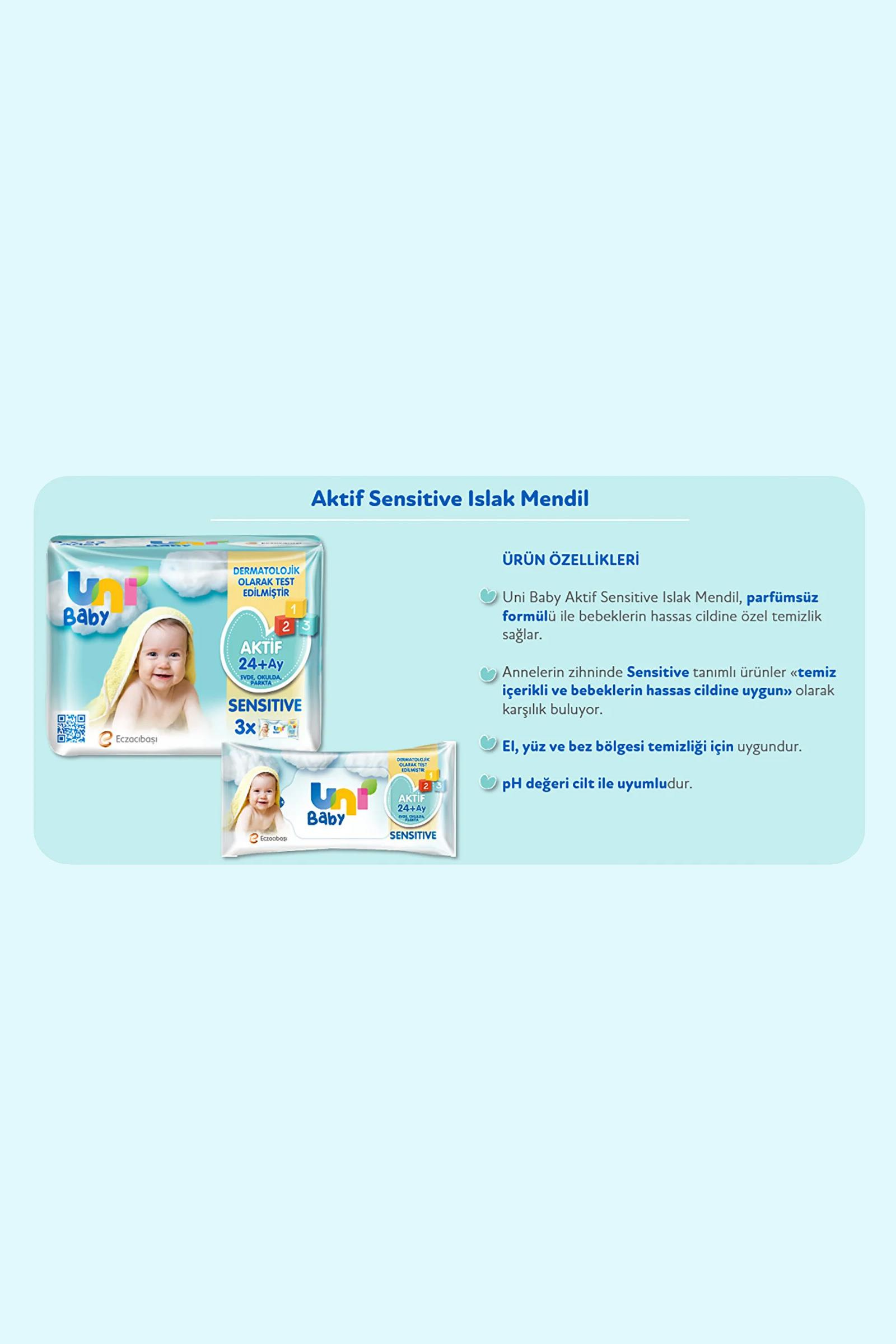 Uni BabyUni Baby Aktif Sensitive Islak Mendil  24+ Ay 3x52 AdetUni Baby Aktif 24+ Ay Islak Mendil 52 Yaprak - 3 Adet Fiyatı ve Özellikleri | Mutlufiyatlar