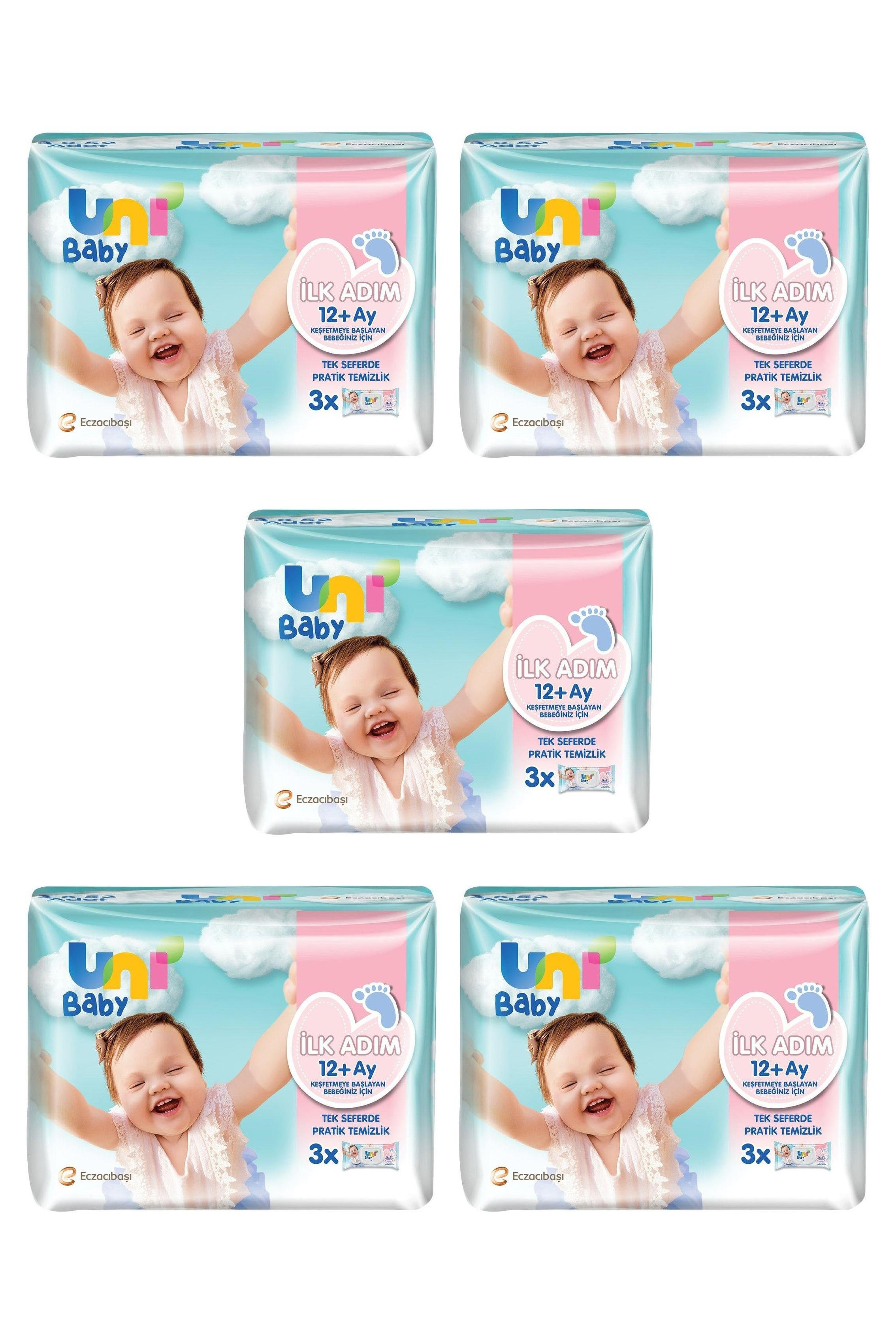 Uni BabyUni Baby İlk Adım Islak Mendil 12+ Ay  3x52 Adet 5'liUni Baby Ilk Adım 12 Ay+ Islak Mendil 52 Yaprak - 3 Adet Fiyatı ve Özellikleri | Mutlufiyatlar