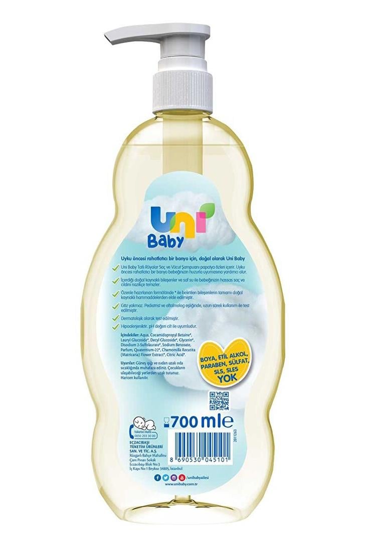 Uni BabyUni Baby Saç ve Vücut Şampuan 700 mlUni Baby Tatlı Rüyalar Şampuan 700 ml Fiyatı ve Özellikleri | Mutlufiyatlar