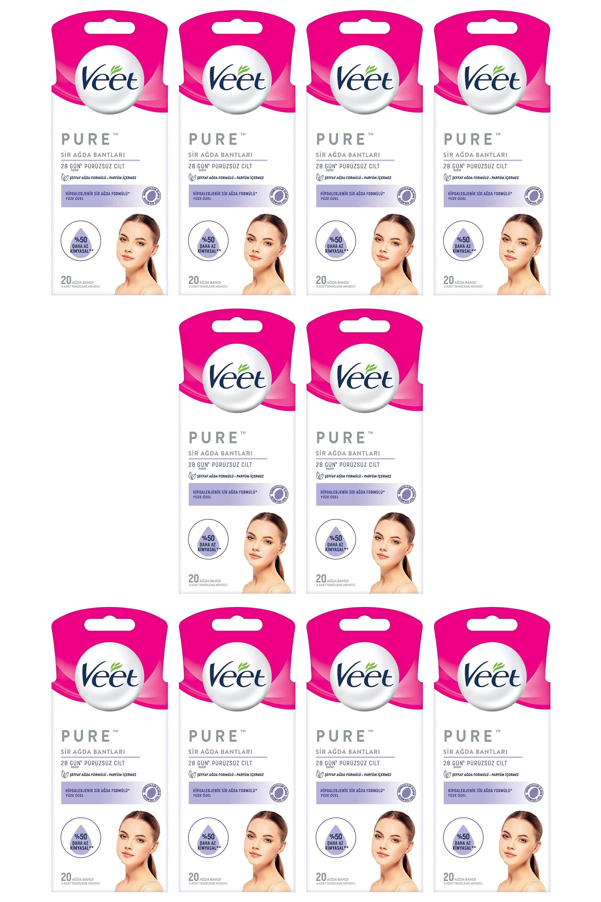 VeetVeet Pure Ağda Bandı Yüze Özel 20 Adet 10'luVeet Sir Ağda Bandı Pure Yüz 20li Fiyatı ve Özellikleri | Mutlufiyatlar