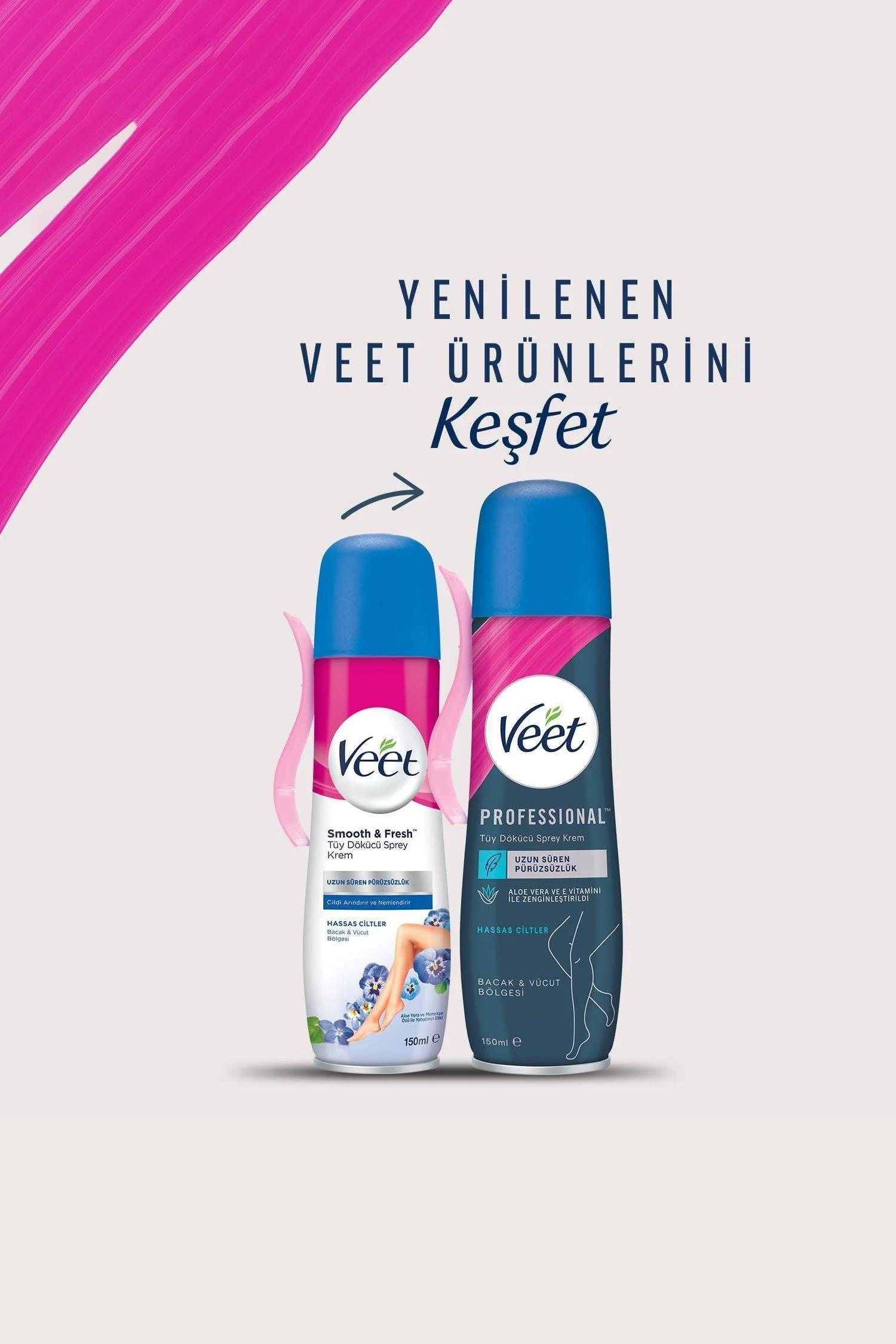 VeetVeet Tüy Dökücü Krem Sprey Hassas Ciltler İçin 150 mlVeet Professional Tüy Dökücü Sprey Krem 150 ml Fiyatı ve Özellikleri | Mutlufiyatlar