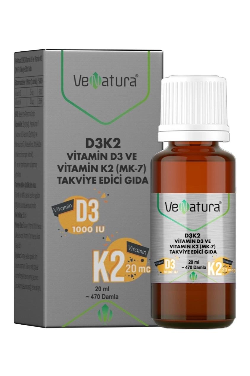 VenaturaVenatura D3K2 Vitamin D3 Ve Vitamin K2(MK-7) Takviye Edici Gıda 20 mlVenatura D3 K2 Damla 20 ml Fiyatı ve Özellikleri | Mutlufiyatlar