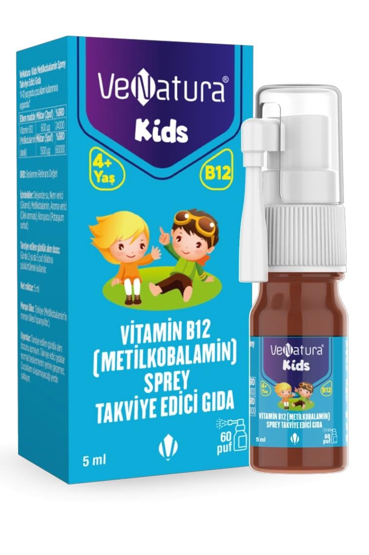 VenaturaVenatura Kids Vitamin B12 Sprey (Metilkobalamin) 5 ml 60 PufVenatura Kids Metilkobalamin Sprey 5 ml 60 Puff Fiyatı ve Özellikleri | Mutlufiyatlar