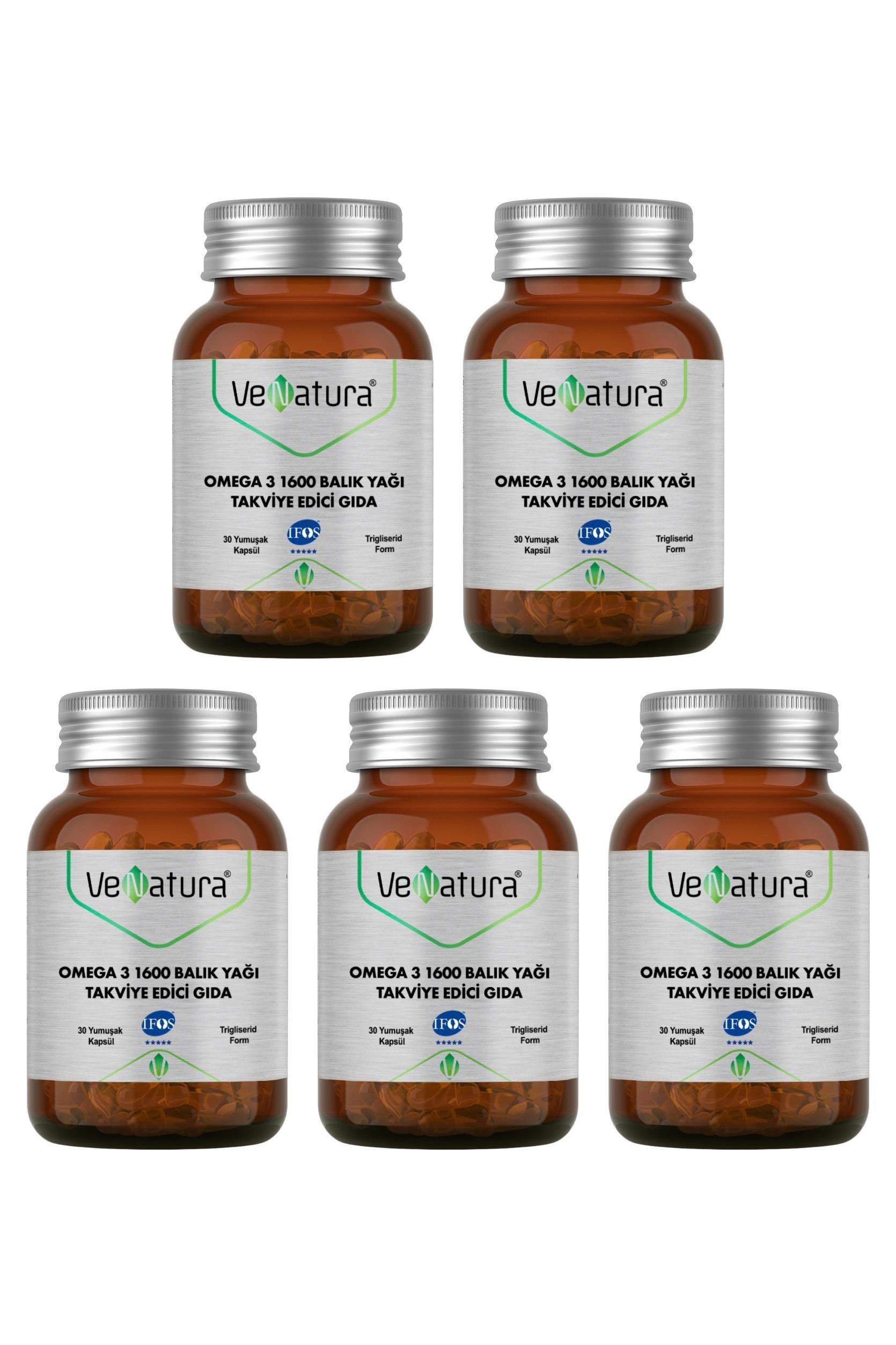 VenaturaVenatura Omega 3 1600 Balık Yağı 30 Yumuşak Kapsül 5'liVenatura Omega-3 1600 mg 30 Kapsül Fiyatı ve Özellikleri | Mutlufiyatlar