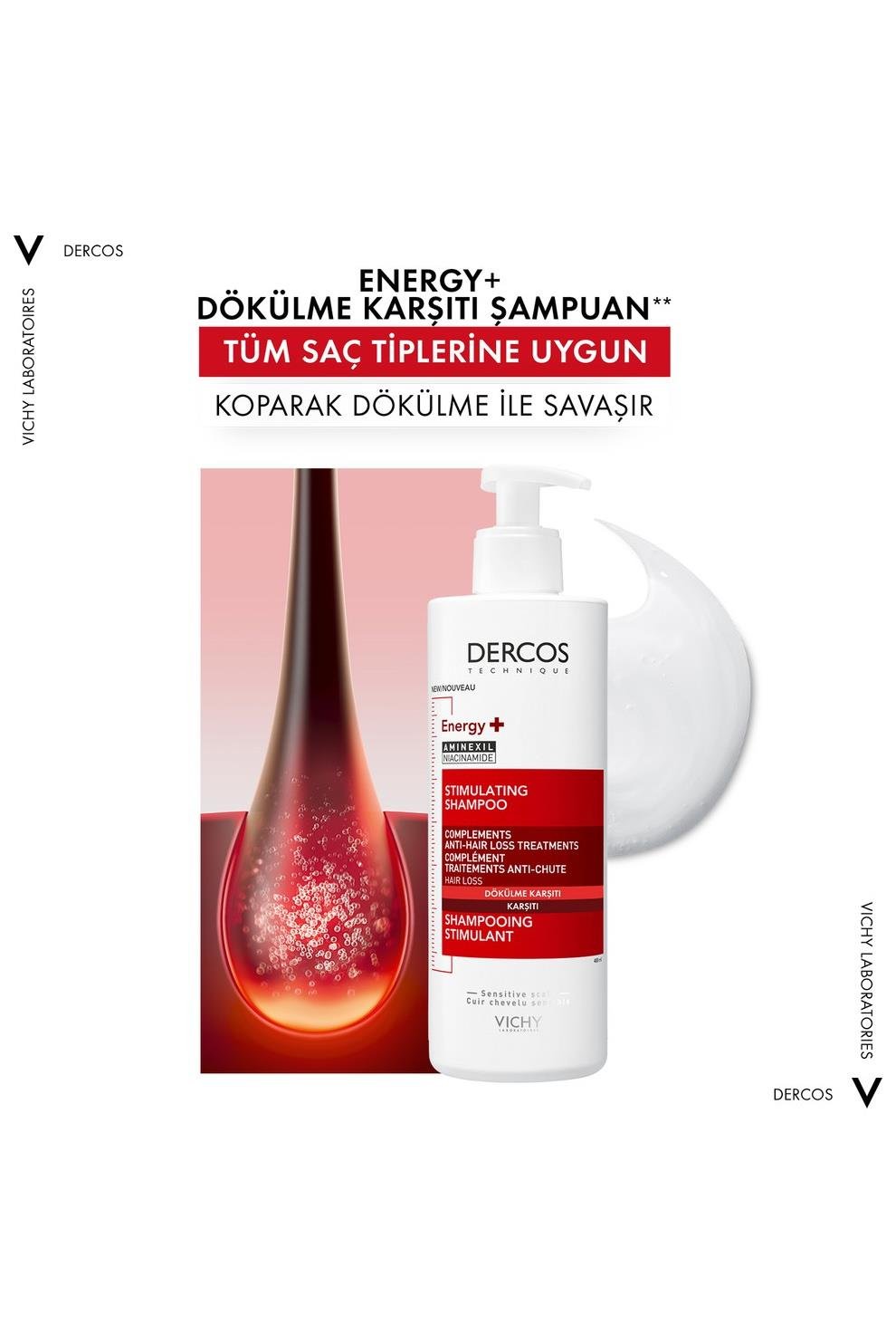 VichyVichy Dercos Energisant Saç Şampuanı 400 ml Vichy Dercos Energisant 400 ml | Saç Dökülmesine Karşı Bakım