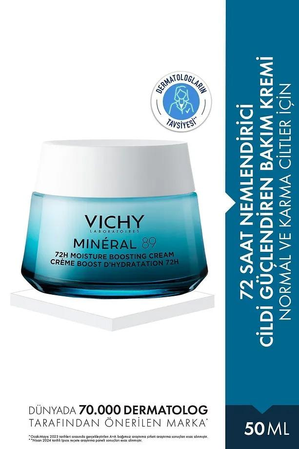 VichyVichy Mineral 89 Cildi Güçlendiren 72 Saat Nemlendirici Bakım Kremi, Normal Ve Karma Ciltler 50mlVichy Mineral 89 72 Saat Nemlendirici Krem 50ml