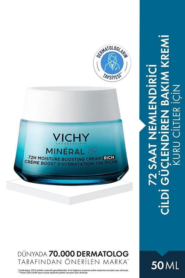 VichyVichy Mineral 89 Rich Moisture Boosting Cream 50 mlVichy Mineral 89 Rich Krem 50ml | Yoğun Nem Takviyesi