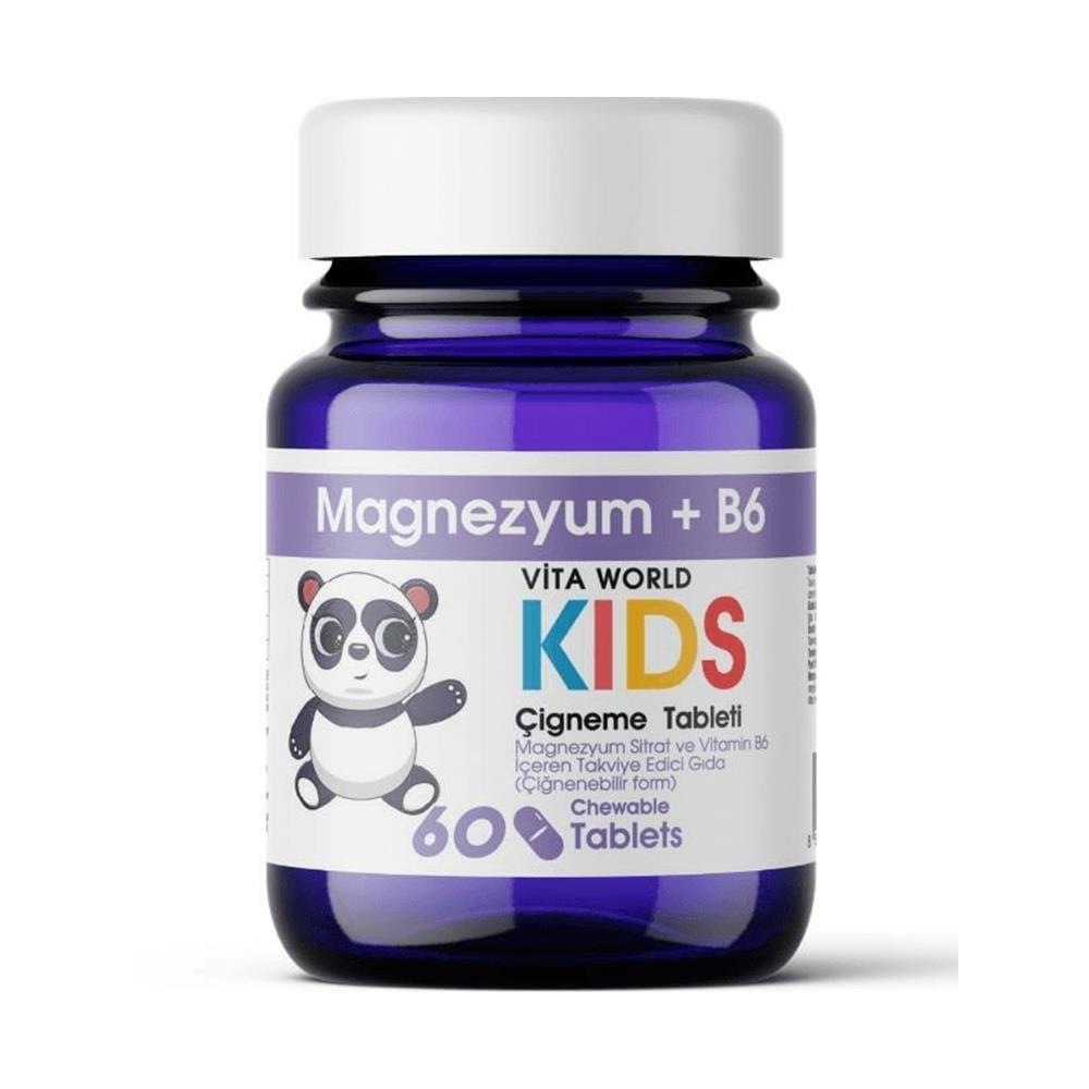 Vita WorldVita World Kids Mag B6 Çiğneme 60 TabletVita World Kids Mag B6 Çiğneme 60 Tablet Fiyatı ve Özellikleri