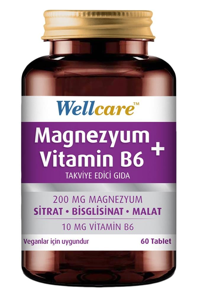 WellcareWellcare Magnezyum + Vitamin B6 60 TabletWellcare Magnezyum + B6 | Yorgunluk Azaltıcı 60 Tablet