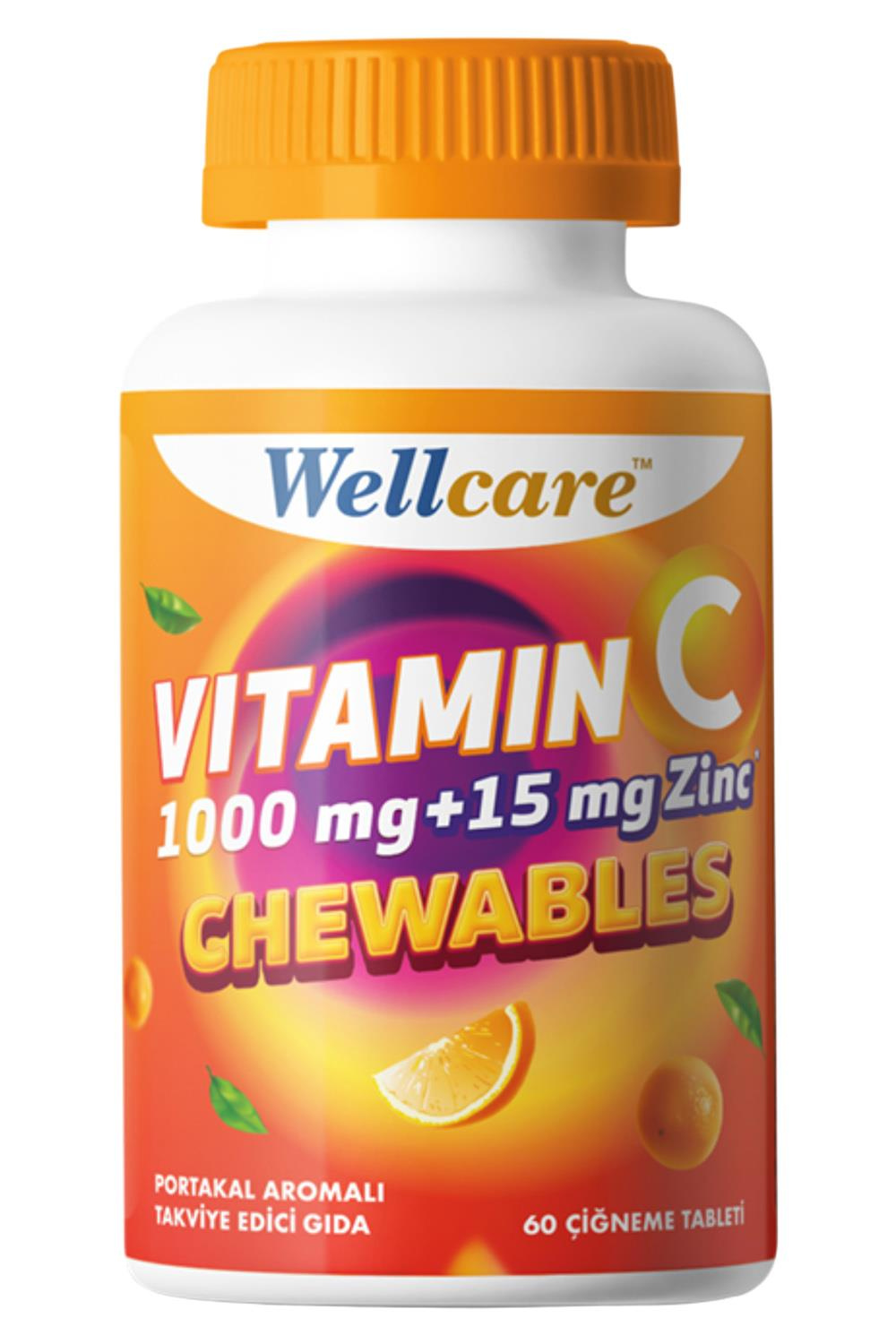 WellcareWellcare Vitamin C 1000 mg + 15 mg Zinc Çiğneme Tableti 60 AdetWellcare C Vitamini + Çinko | Bağışıklık Desteği 60 Tablet