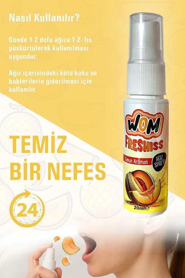 WomWom Freshiss Ağız Spreyi Kavun 20 mlWom Freshiss Ağız Spreyi Kavun 20 ml Fiyatı ve Özellikleri | Mutlufiyatlar