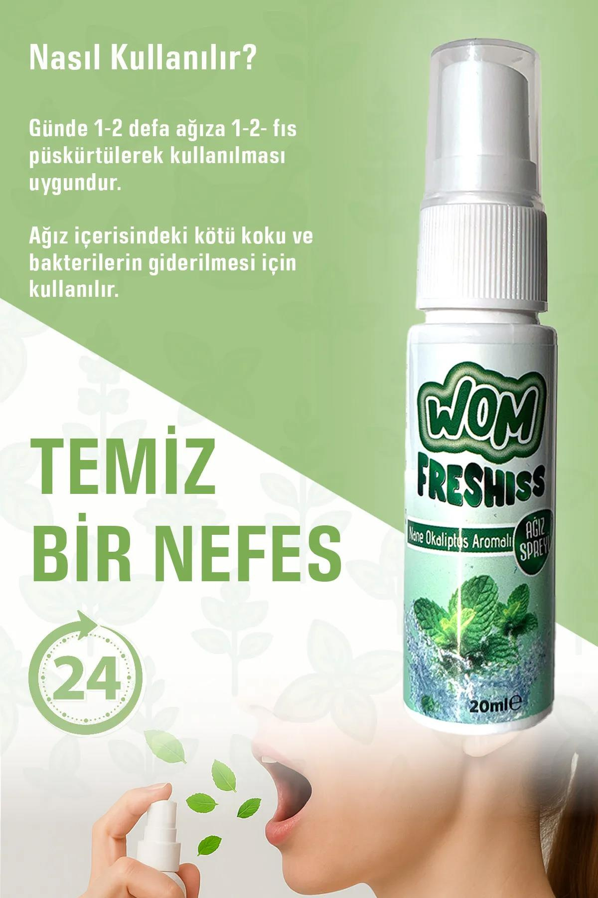 WomWom Freshiss Ağız Spreyi Nane Okaliptus 20 mlWom Freshiss Ağız Spreyi Nane Okaliptus 20 ml Fiyatı ve Özellikleri | Mutlufiyatlar