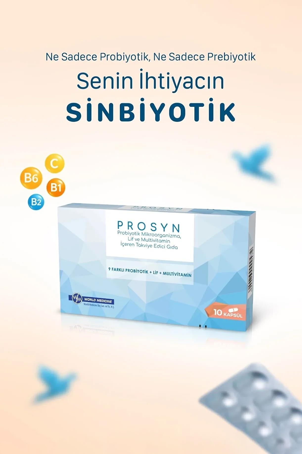 World MedicineProsyn Probiyotik Mikroorganizma Lif ve Multivitamin İçeren Takviye Edici Gıda 10 KapsülProsyn 10 Kapsül Fiyatı ve Özellikleri | Mutlufiyatlar
