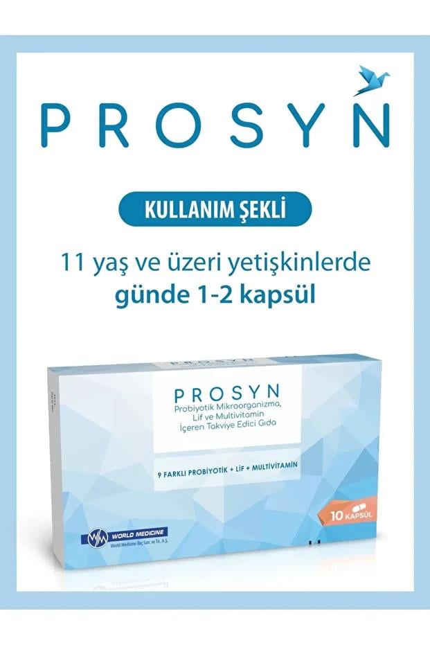 World MedicineProsyn Probiyotik Mikroorganizma Lif ve Multivitamin İçeren Takviye Edici Gıda 10 KapsülProsyn 10 Kapsül Fiyatı ve Özellikleri | Mutlufiyatlar