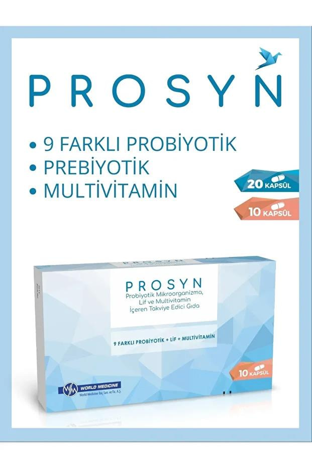 World MedicineProsyn Probiyotik Mikroorganizma Lif ve Multivitamin İçeren Takviye Edici Gıda 10 KapsülProsyn 10 Kapsül Fiyatı ve Özellikleri | Mutlufiyatlar
