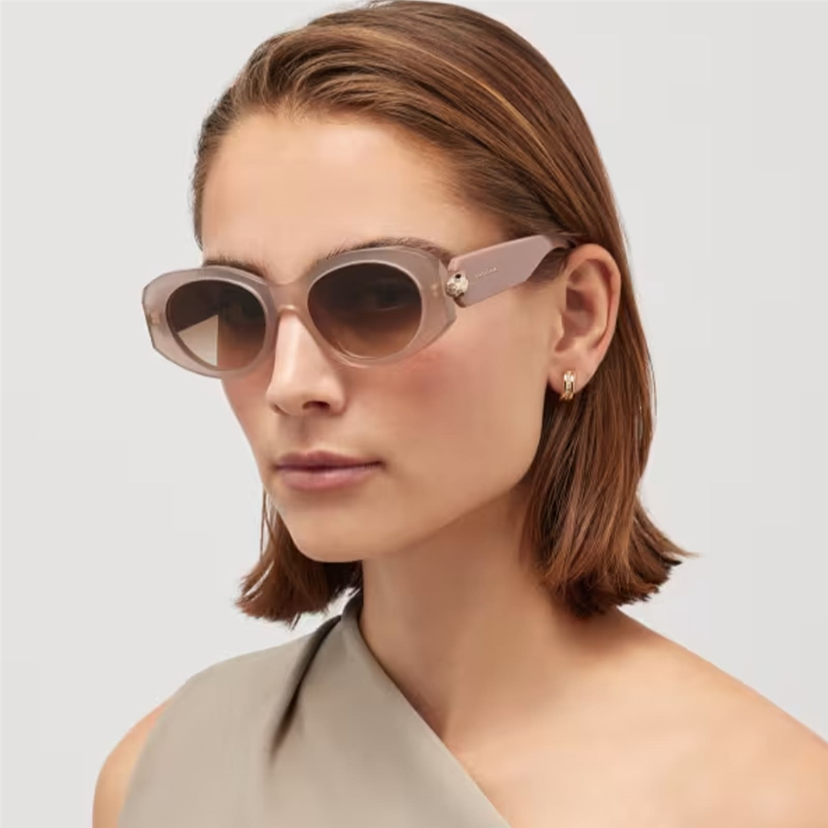 Bvlgari Serpenti Forever BV 40007I 72F Pudra Oval Kadın Güneş Gözlüğü | Brandeyes
