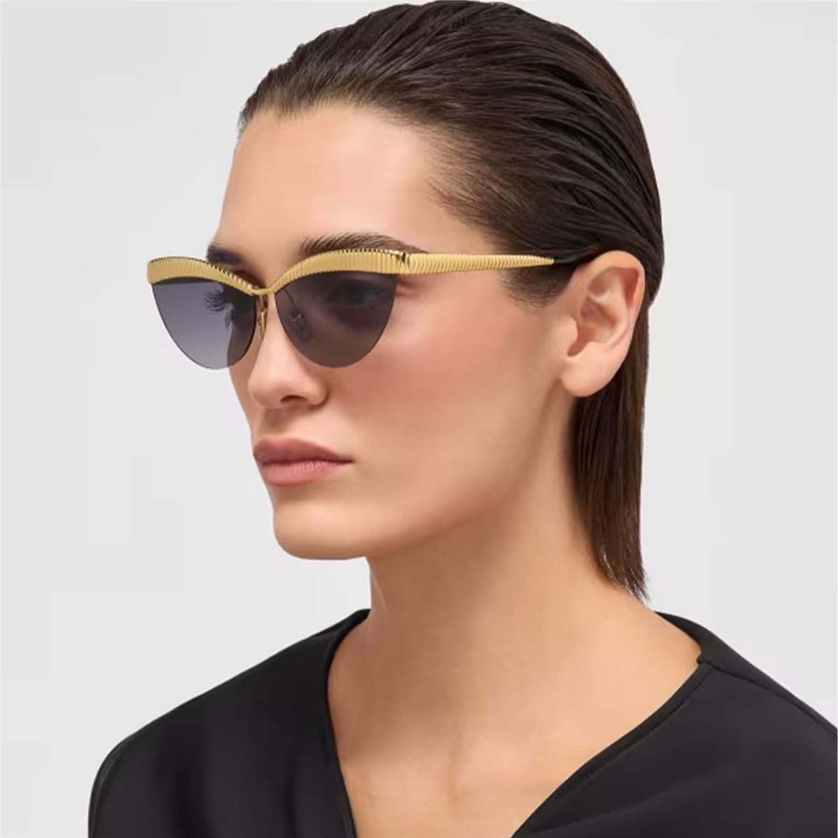 Bvlgari Tubogas BV 40056U 32B Gold Cat Eye Kadın Güneş Gözlüğü | Brandeyes