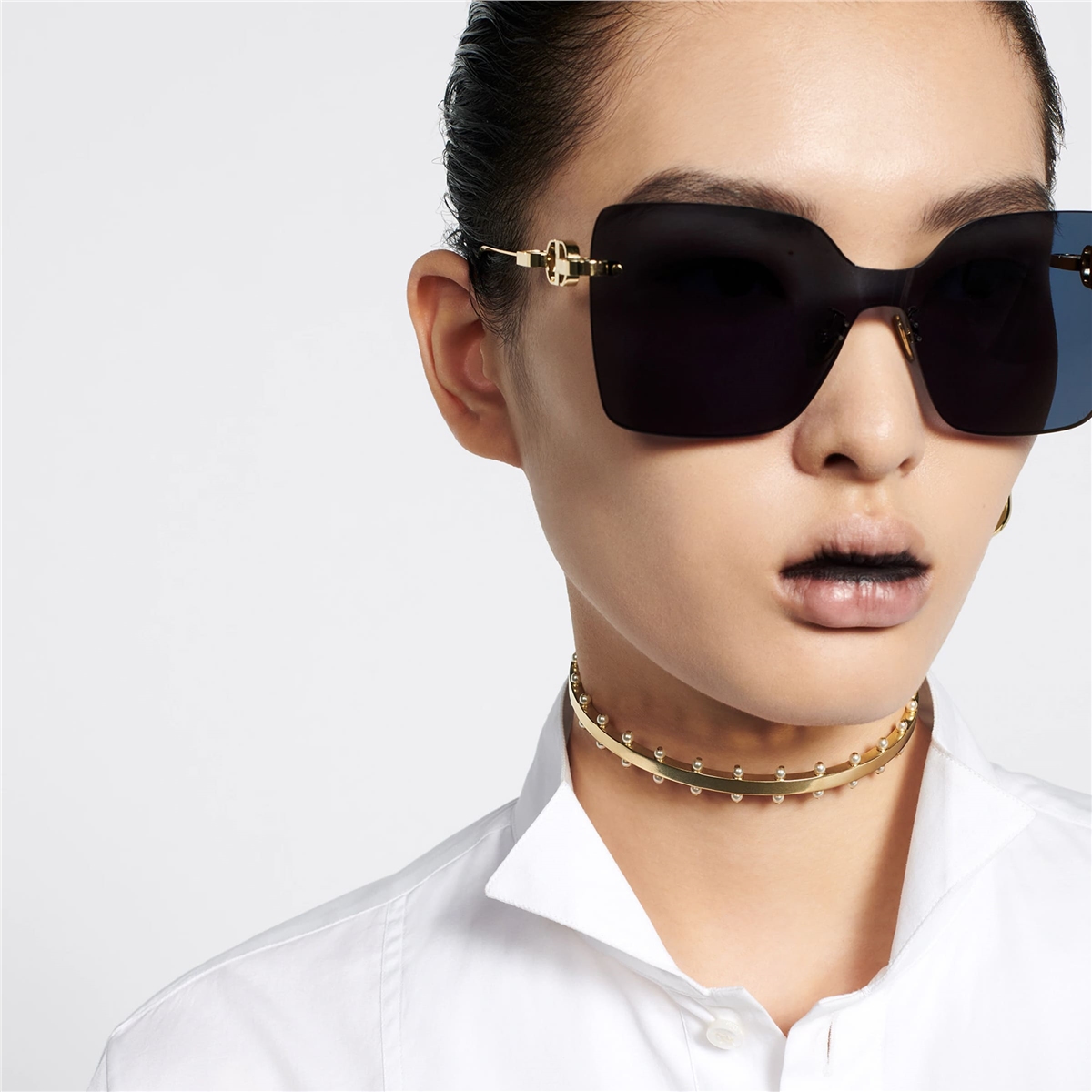 CD CHAIN M1U B0B0 Maske Gold Kadın Güneş Gözlüğü | Brandeyes