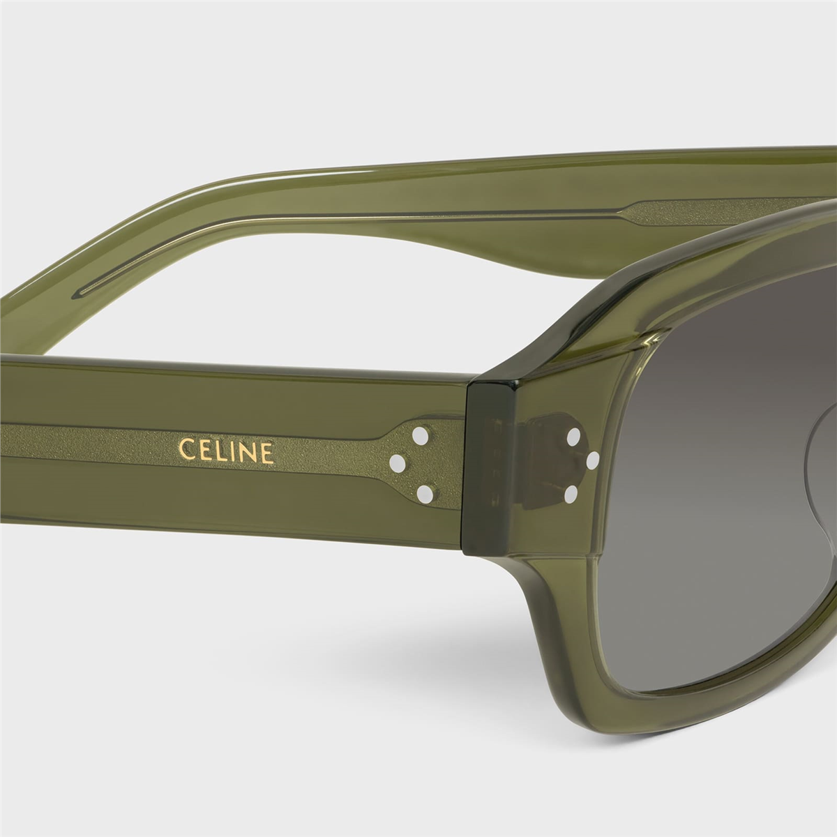 Celine 3 Dots CL 40327U 96B Yeşil Dikdörtgen Erkek Güneş Gözlüğü | Brandeyes