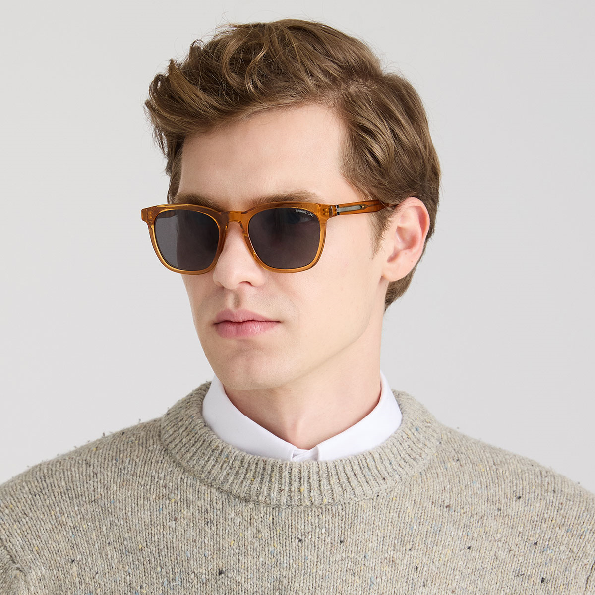 Cerruti 1881 CR 80035 C4 Turuncu Dikdörtgen Erkek Güneş Gözlüğü | Brandeyes