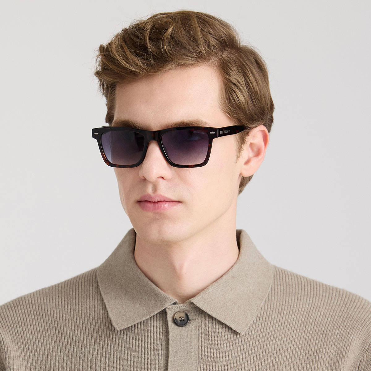 Cerruti 1881 CR 80037 C2 Havana Dikdörtgen Erkek Güneş Gözlüğü | Brandeyes