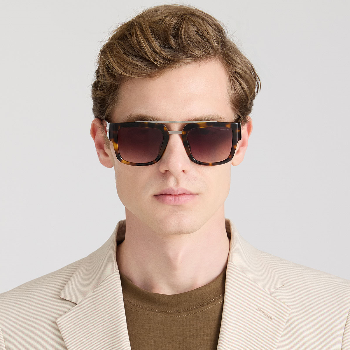 Cerruti 1881 CR 80057 C2 Havana Dikdörtgen Erkek Güneş Gözlüğü | Brandeyes