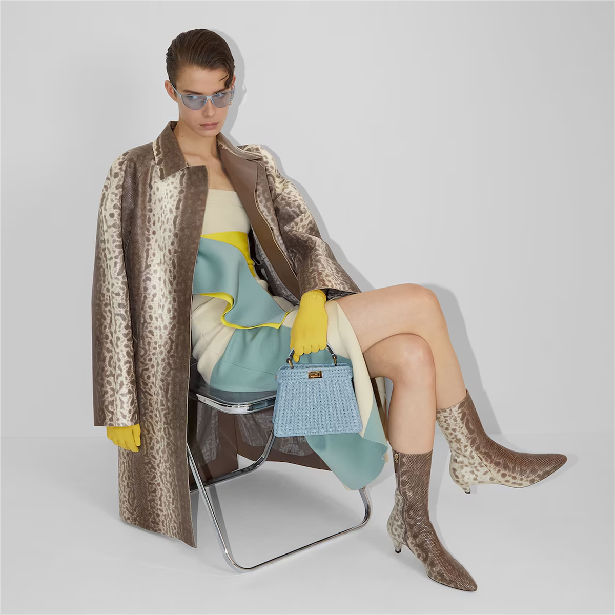 FENDI Cut Out Cat Eye Mavi Kadın Güneş Gözlüğü