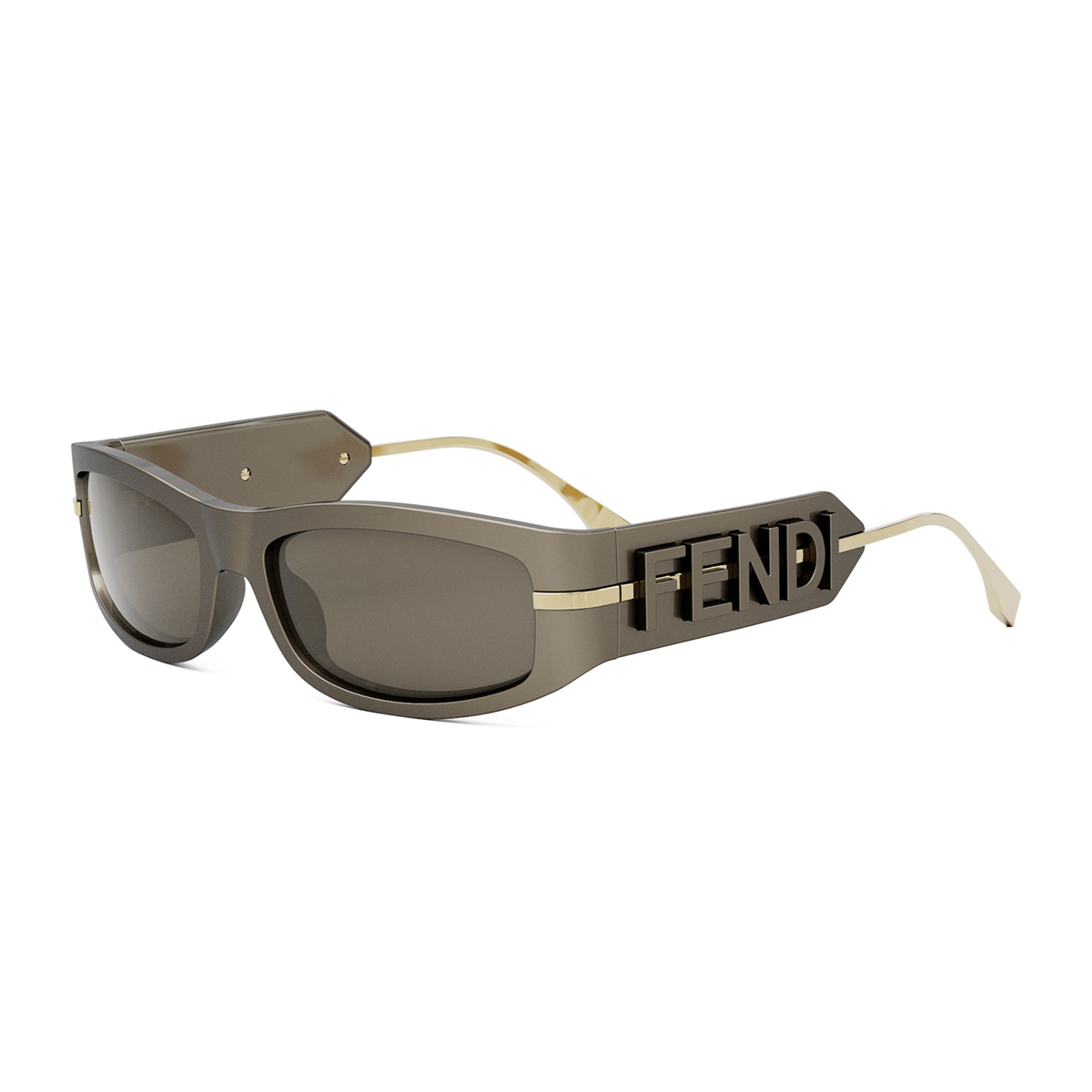FENDI FENDIgraphy Geometrik Kahverengi Kadın Güneş Gözlüğü