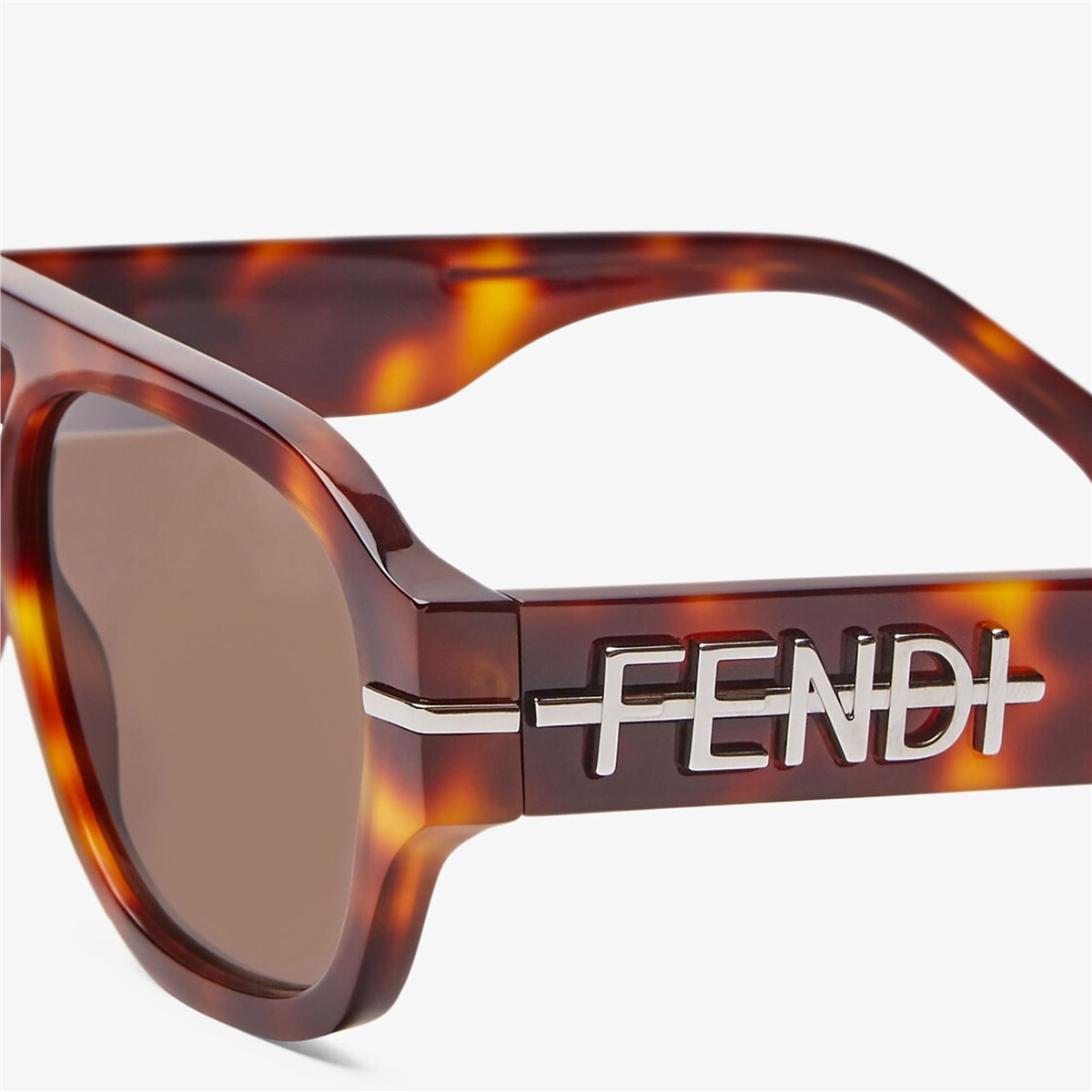 FENDI FENDIgraphy Kare Havana Erkek Güneş Gözlüğü