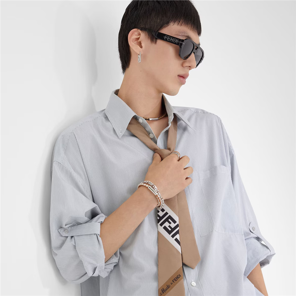 FENDI FENDIgraphy Kare Siyah Erkek Güneş Gözlüğü