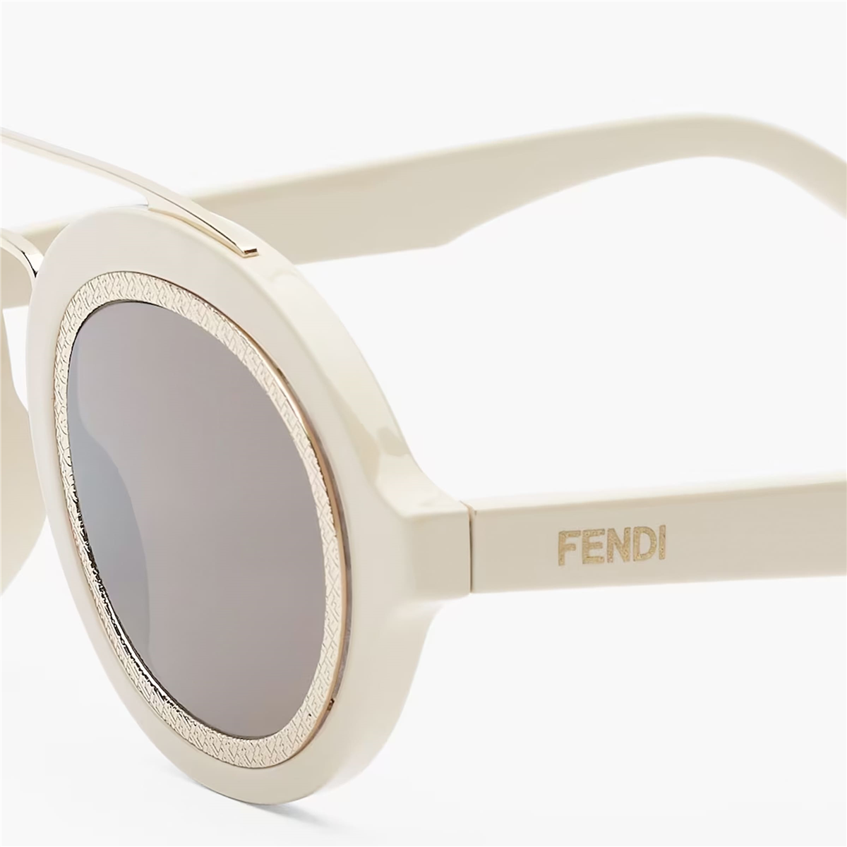 FENDI FF Around Oval Fildişi Erkek Güneş Gözlüğü