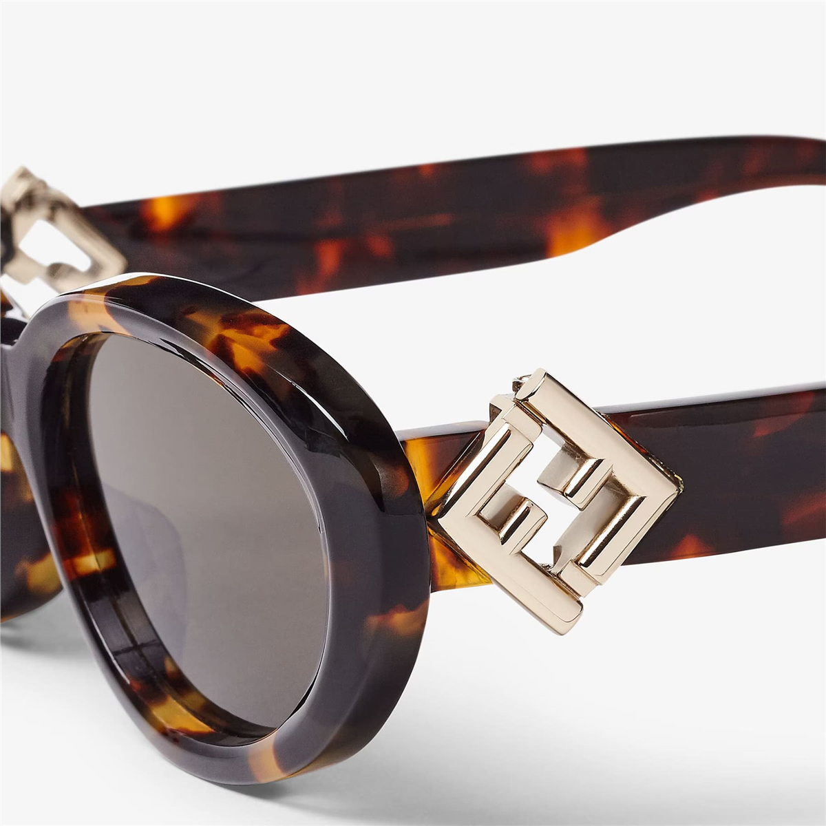 FENDI FF Diamonds Oval Havana Kadın Güneş Gözlüğü
