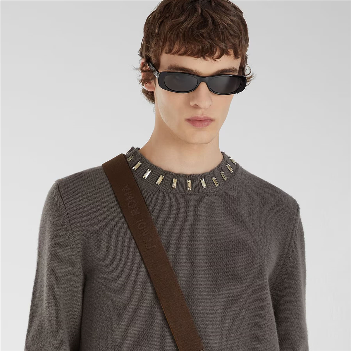 FENDI FF Squared Dikdörtgen Siyah Erkek Güneş Gözlüğü