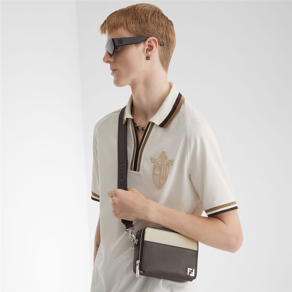 FENDI FF Squared Geometrik Siyah Erkek Güneş Gözlüğü