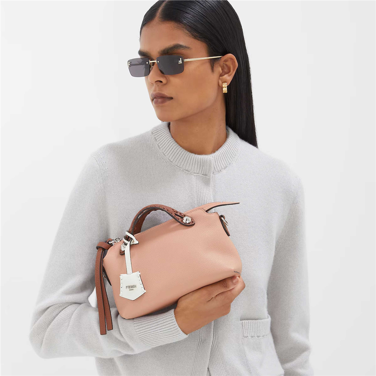 FENDI First Crystal Dikdörtgen Silver Kadın Güneş Gözlüğü