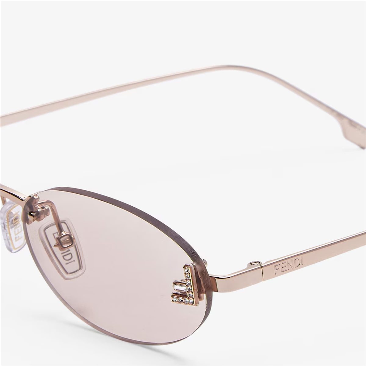 FENDI First Crystal Oval Rose Gold Kadın Güneş Gözlüğü