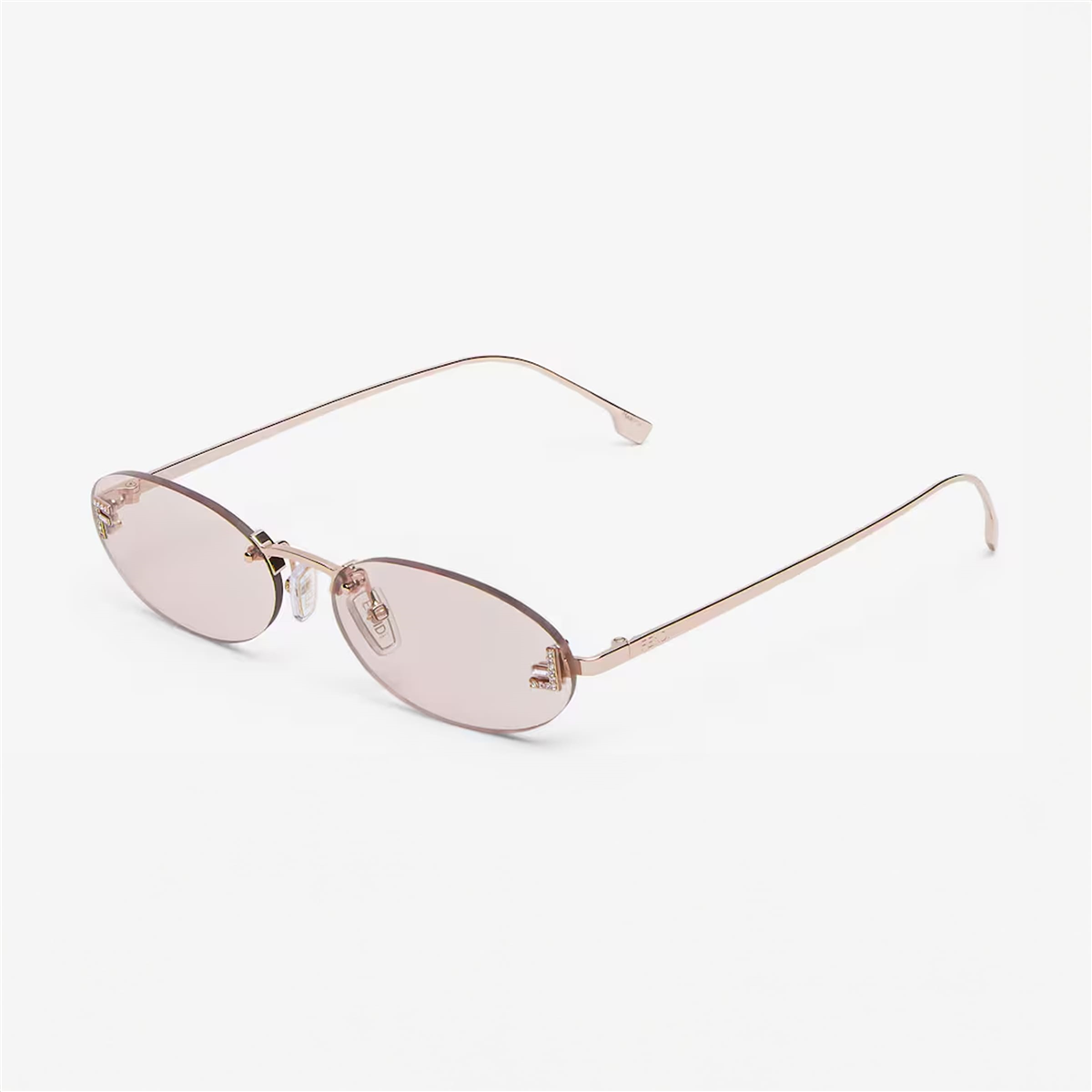 FENDI First Crystal Oval Rose Gold Kadın Güneş Gözlüğü