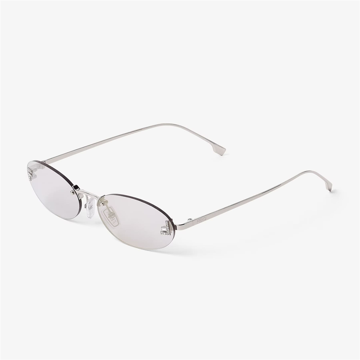 FENDI First Crystal Oval Silver Kadın Güneş Gözlüğü