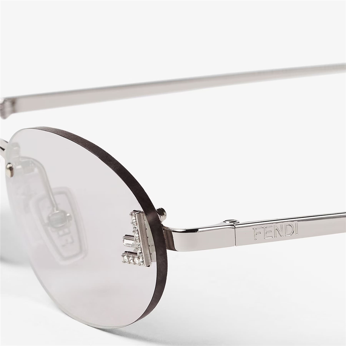 FENDI First Crystal Oval Silver Kadın Güneş Gözlüğü