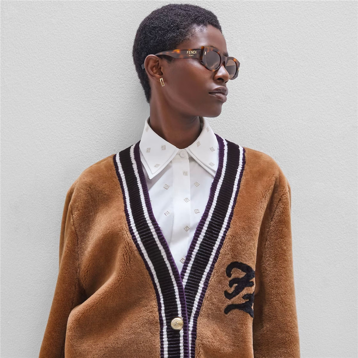 FENDI Roma Oval Havana Kadın Güneş Gözlüğü