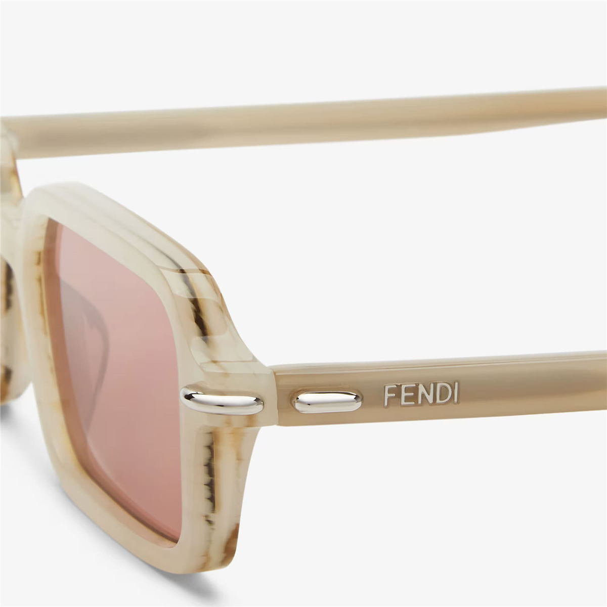FENDI Selleria Dikdörtgen Bej Kadın Güneş Gözlüğü