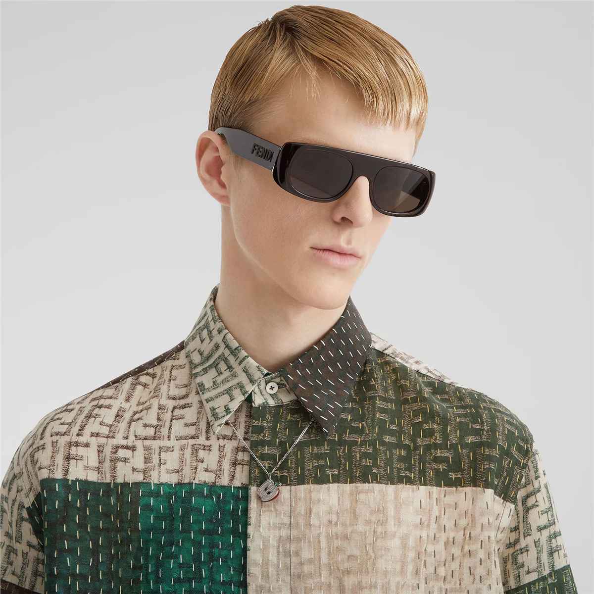 FENDI Signature Geometrik Havana Erkek Güneş Gözlüğü