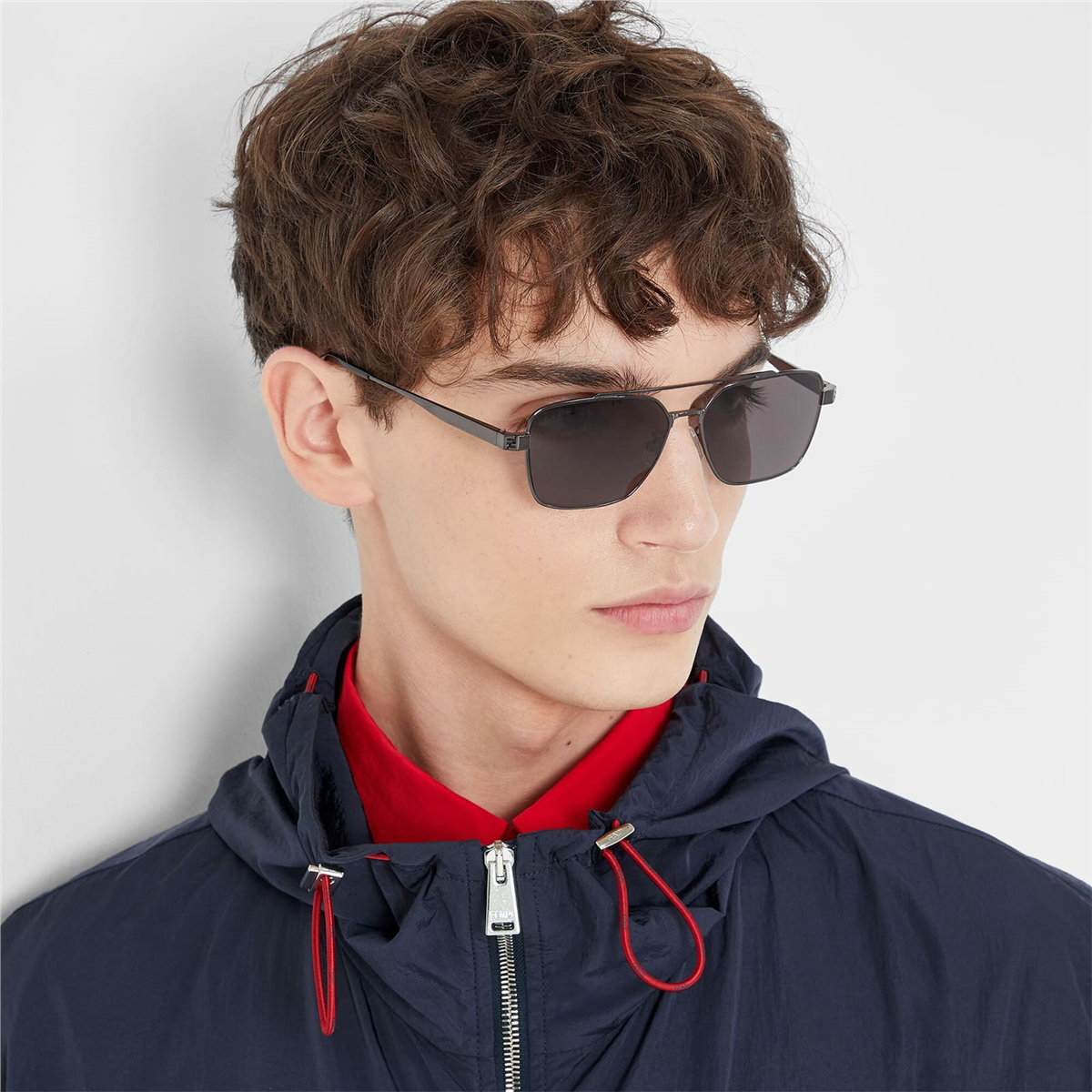 Fendi Sky FE 40211U 12A Metalik Kare Erkek Güneş Gözlüğü | Brandeyes Optik
