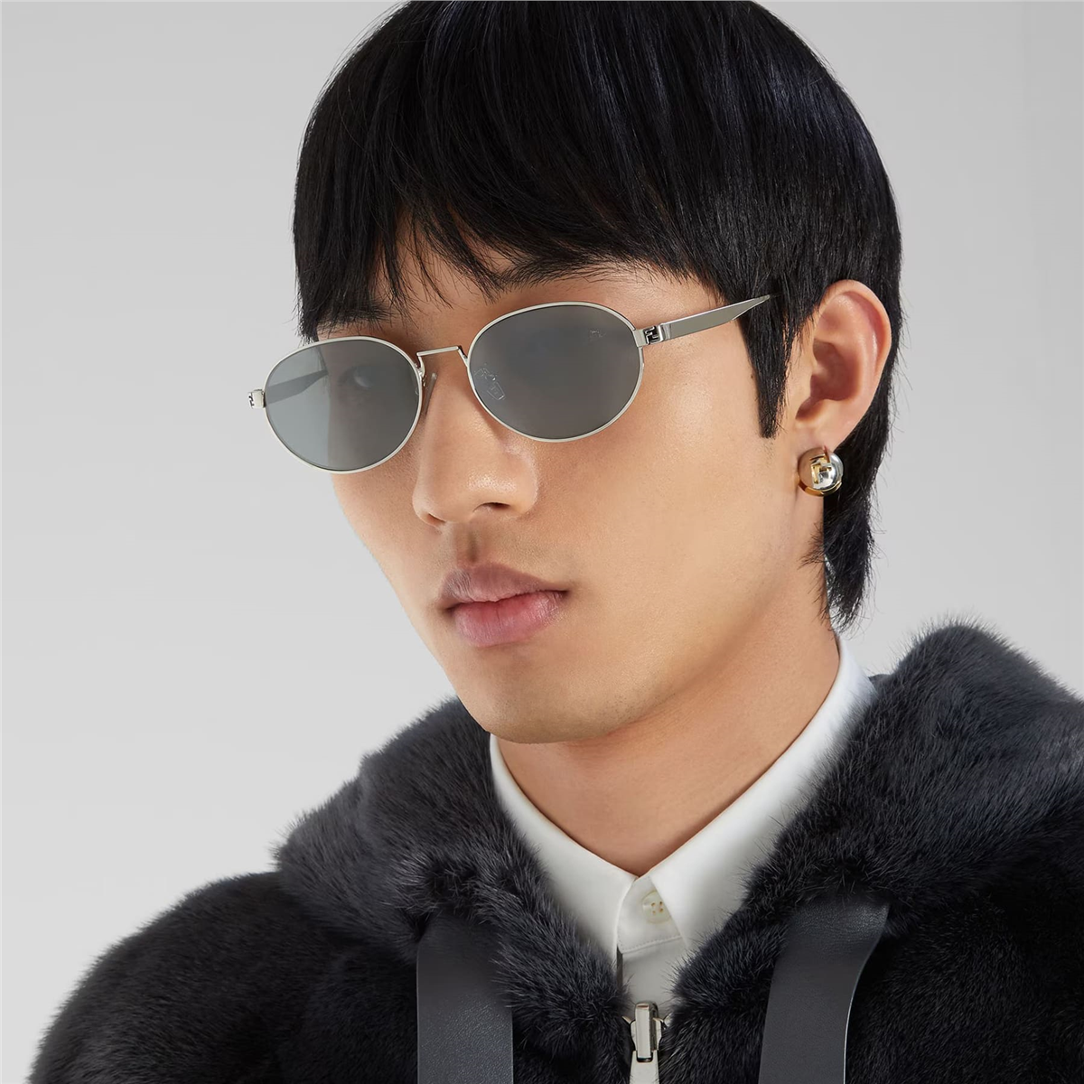 FENDI Sky Oval Silver Erkek Güneş Gözlüğü