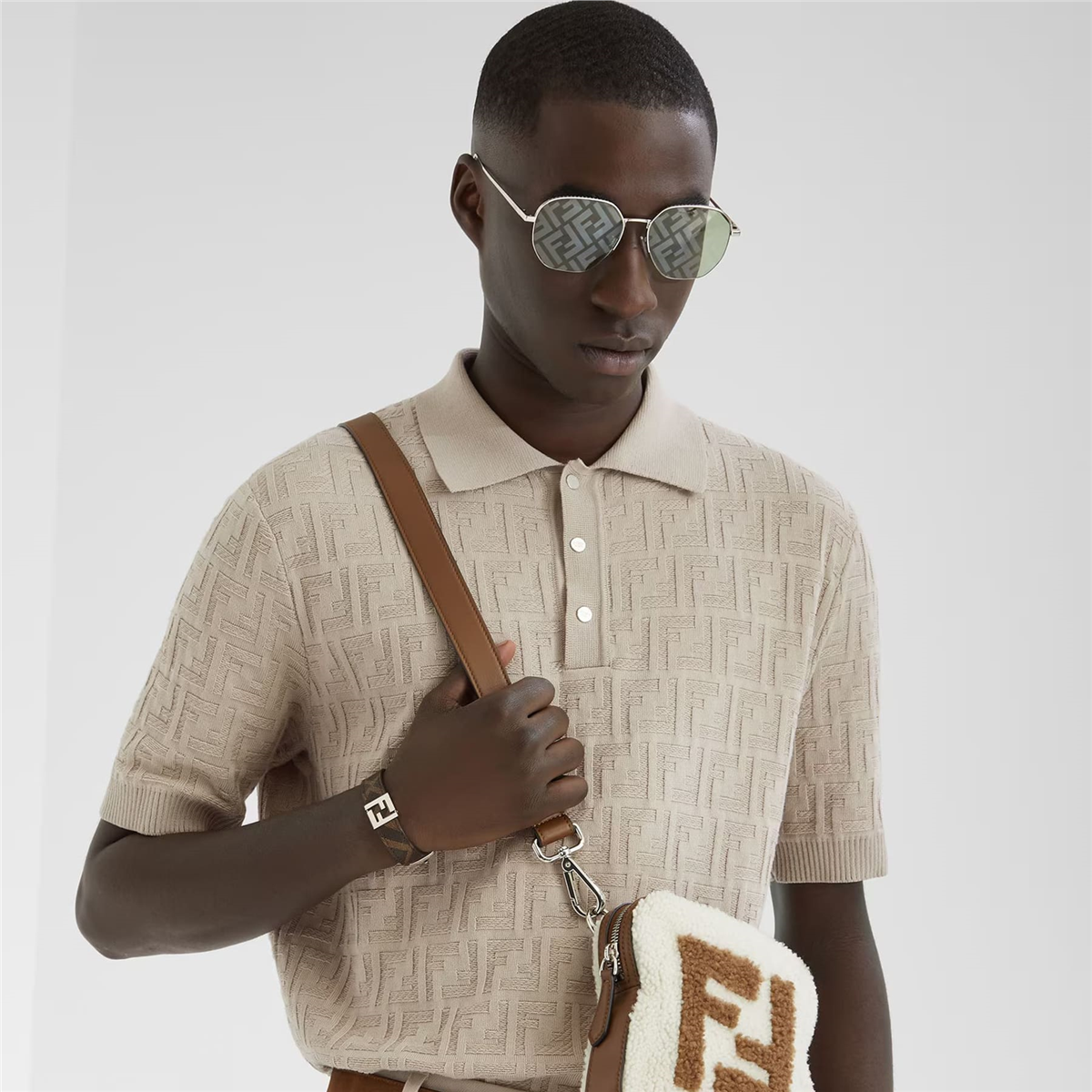FENDI Travel Geometrik Silver Erkek Güneş Gözlüğü