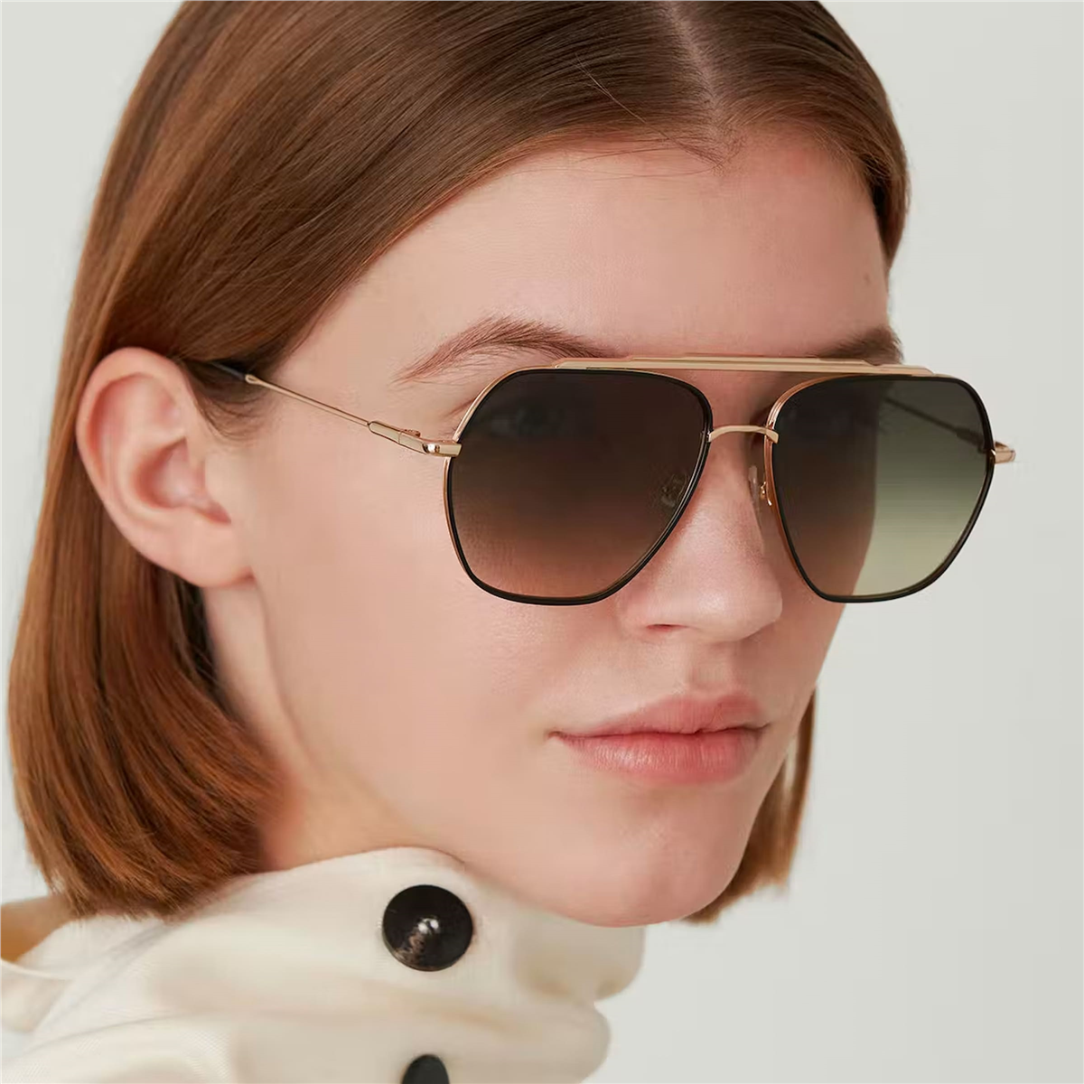 Gigi Studios Patrizia Geometrik Gold Unisex Güneş Gözlüğü | Brandeyes