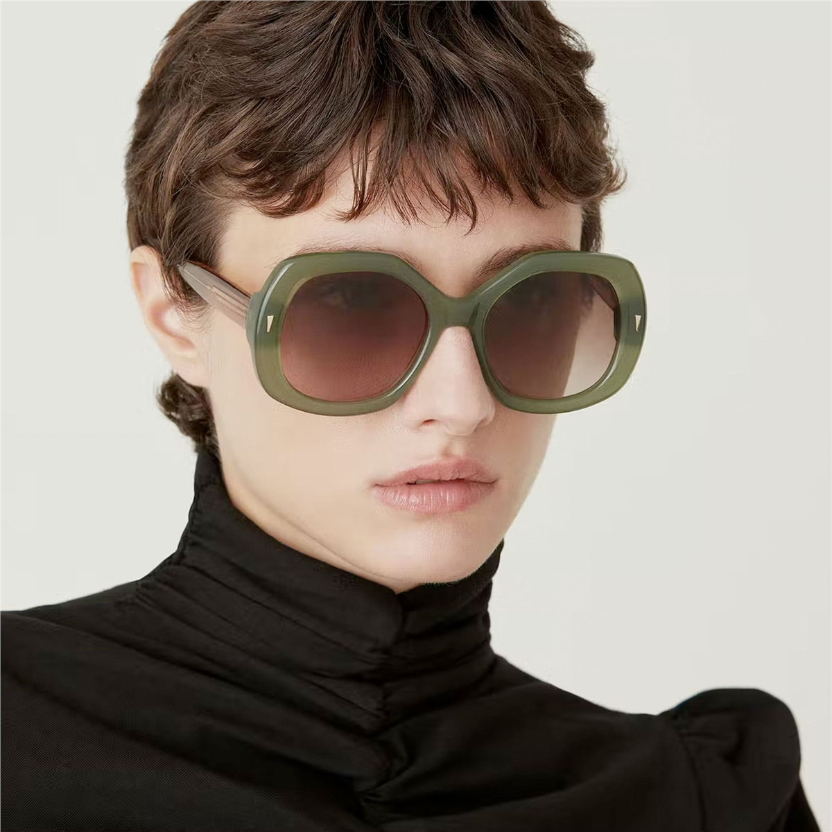 Gigi Studios Vanguard Chiara Geometrik Yeşil Kadın Güneş Gözlüğü | Brandeyes