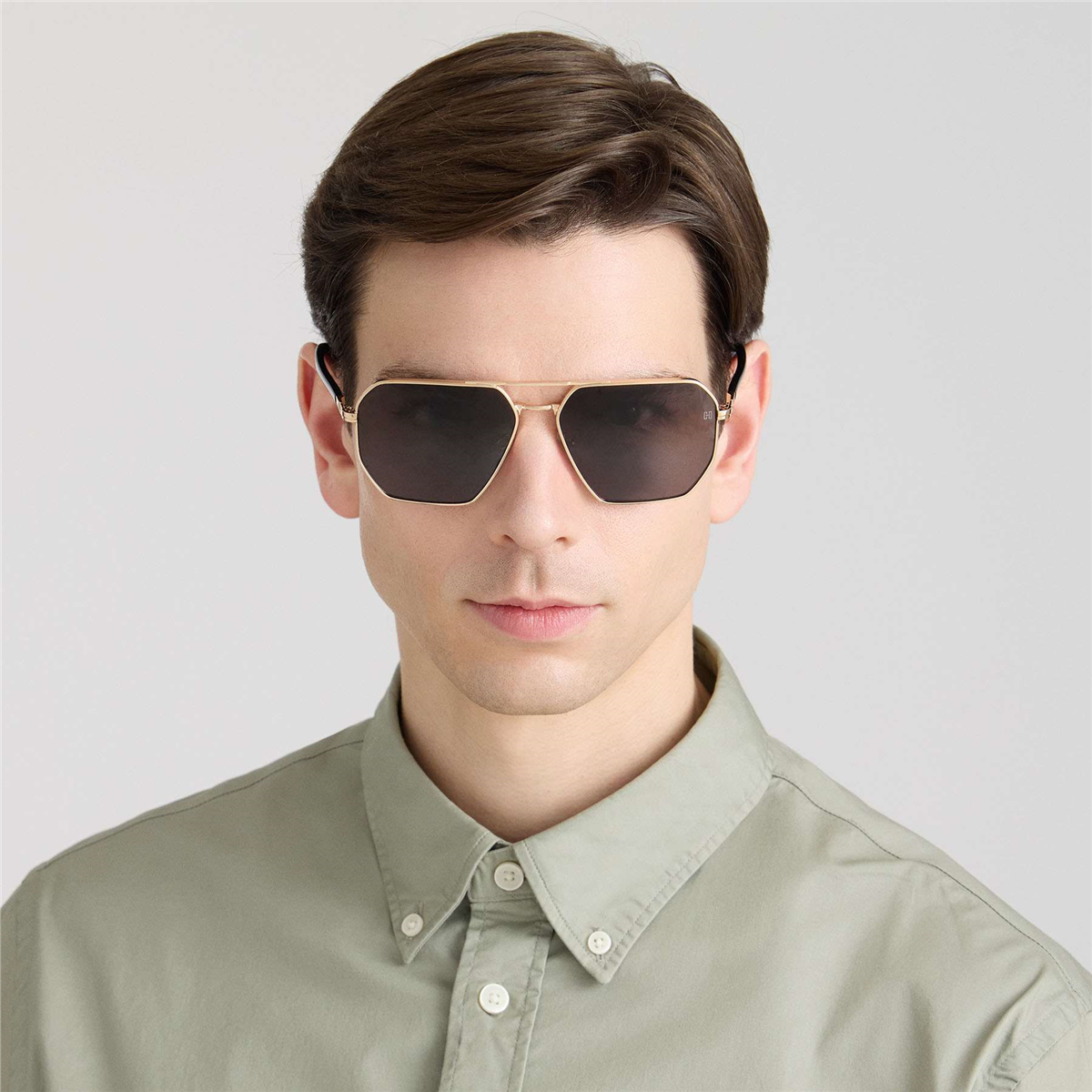Hermossa HM 1674 C1 Gold Geometrik Erkek Güneş Gözlüğü | Brandeyes