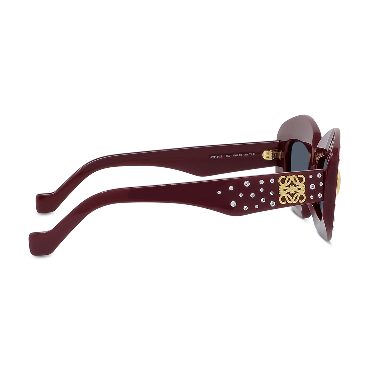 Loewe Smooth Pavé Screen Dikdörtgen Bordo Kadın Güneş Gözlüğü | Brandeyes