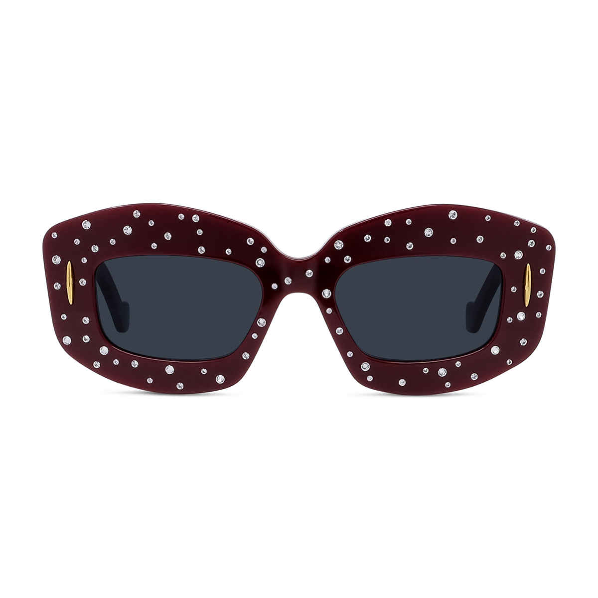 Loewe Smooth Pavé Screen Dikdörtgen Bordo Kadın Güneş Gözlüğü | Brandeyes